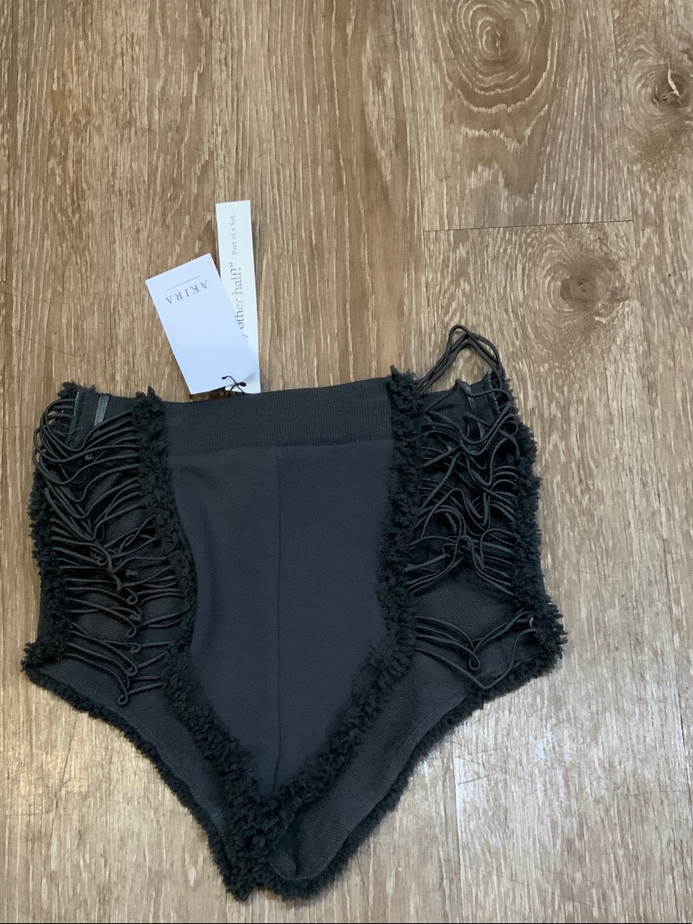 High-Waist Black Fringe Women’s Shorts